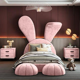 Big Bunny Premium Upholstered Bed in Suede Pink