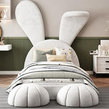 Big Bunny Premium Upholstered Bed in Suede White