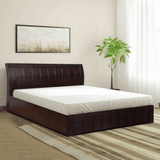 Ellis Wooden Bed with Storage in Brown Finish King Pro