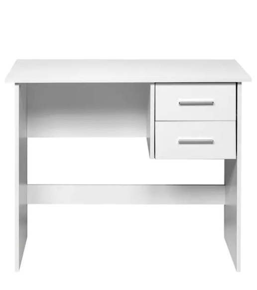 Zolo Study Table in White Color - Luxe Maple