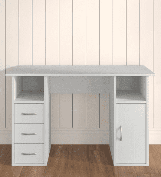 Unicorn Study Table in White Colour - Luxe Maple