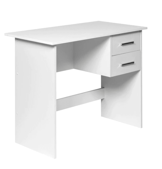 Zolo Study Table in White Color - Luxe Maple