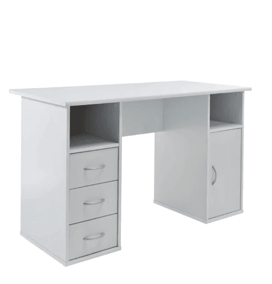 Unicorn Study Table in White Colour - Luxe Maple