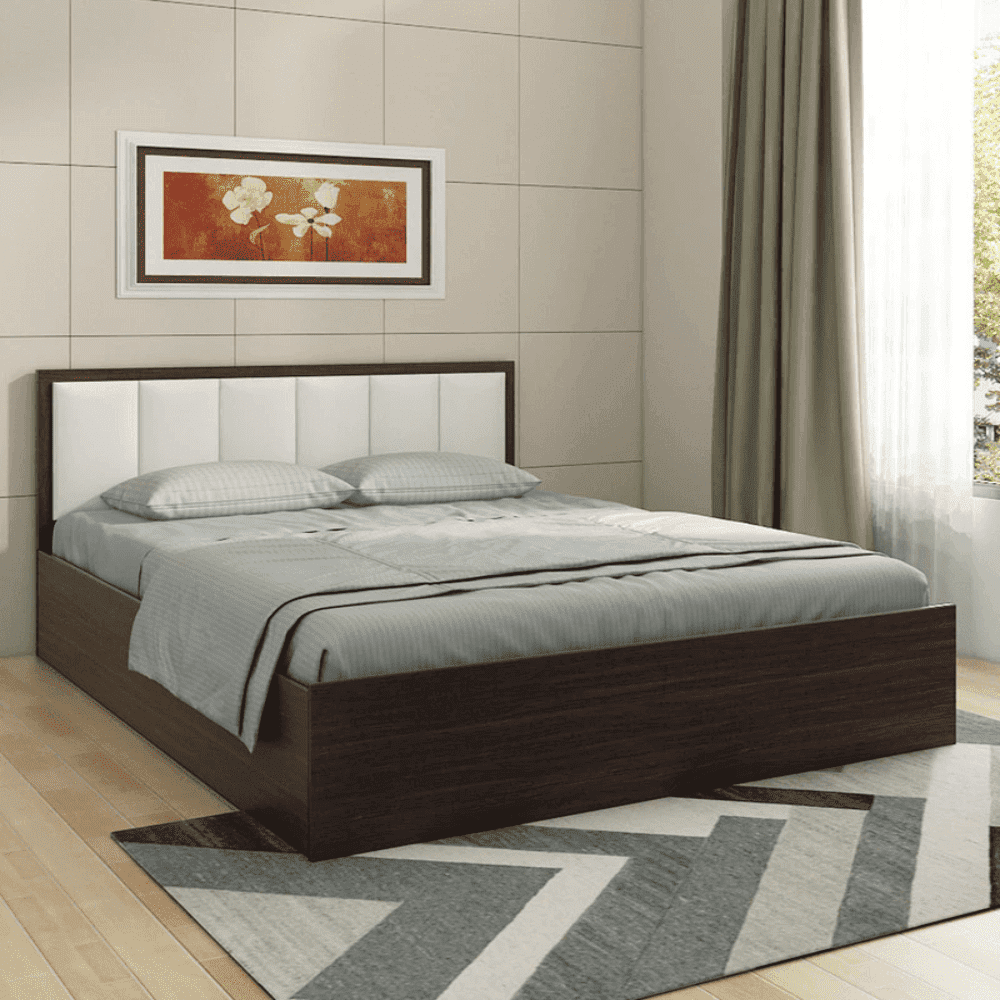Art Living Upholstered Bed with Storage in Brown Finish King Pro