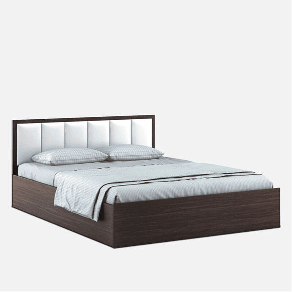 Art Living Upholstered Bed with Storage in Brown Finish - Luxe Maple