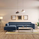 Chessa Sectional Suede Sofa Set - Luxe Maple Blue
