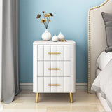 Masco Upholstered 3 Drawer Bedside White