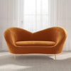 Hana Luxury Modern Velvet Upholstered Curved Sofa 2 Seater
