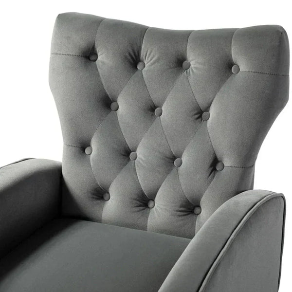 Jacky Chesterfield Chair in Suede - Luxe Maple