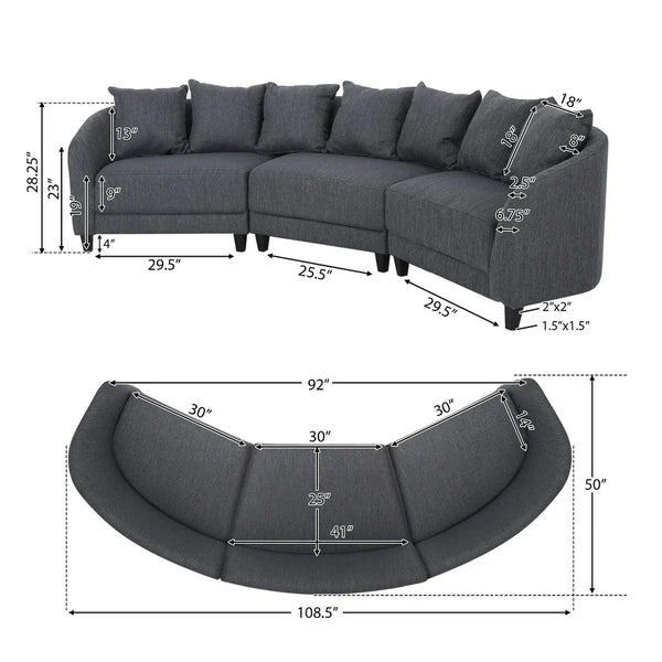 Rolex Round Modern Molfino Sectional Sofa