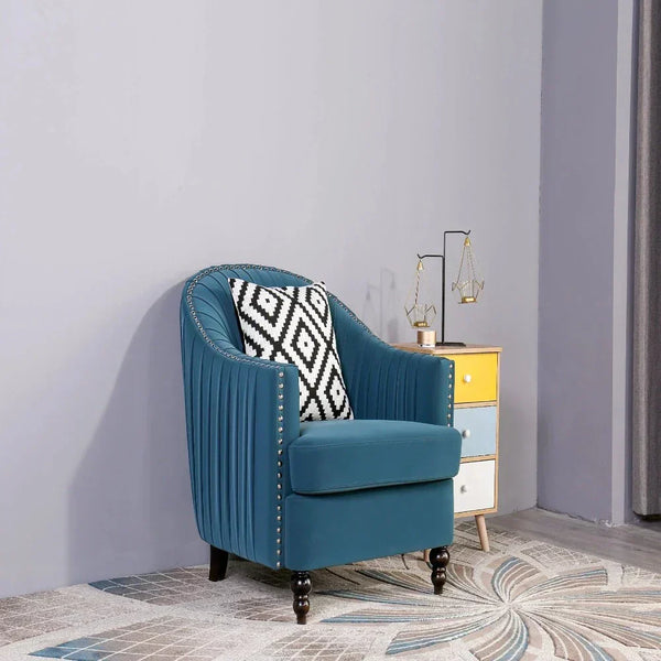 Cupbox Accent Chair in Blue - Luxe Maple