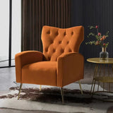 Jacky Chesterfield Chair in Suede Orange
