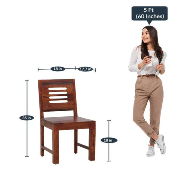 Hazelnut 4 Seater Dining Table in Honey Teak Color - Luxe Maple