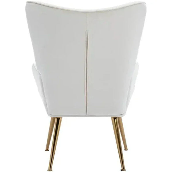 Kitty Button-Tufted Wingback Chair - Luxe Maple