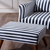 Zebra Wingback Chair With Ottoman