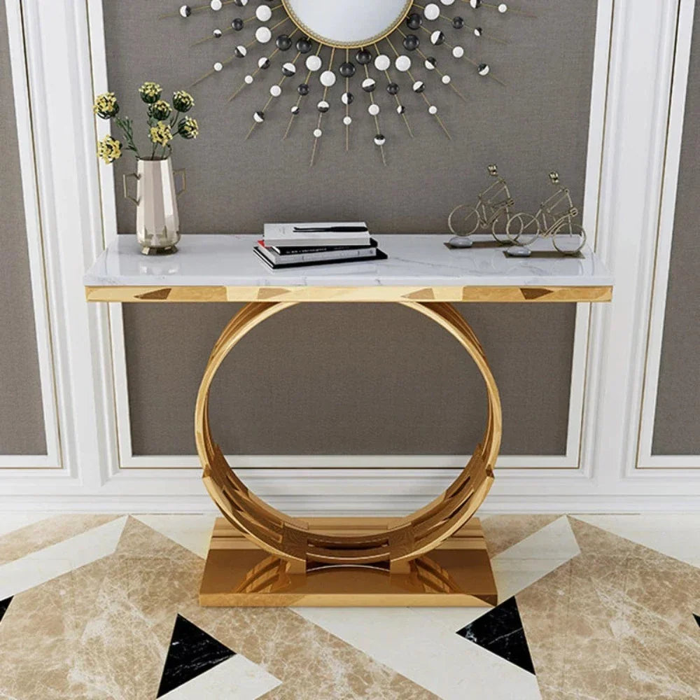 Rolex Golden Console Table - Stainless Steel