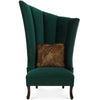 Navy Button-Tufted Wingback Chair In Green - Luxe Maple