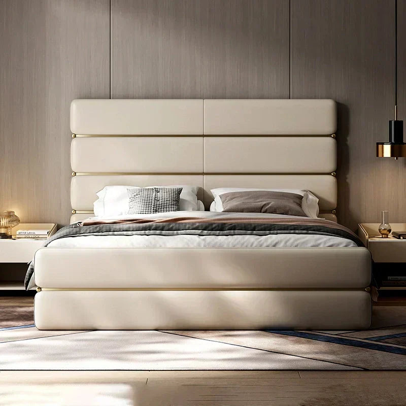 Becton Luxury Upholstered Bed in Leatherette King Pro
