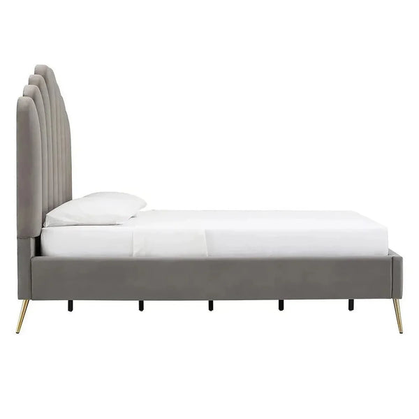 Classic Uniline Luxury Upholstered Bed Without Storage in Suede.
