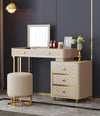 Oscar Dressing Table With Ottoman In Stainless Steel - Gold