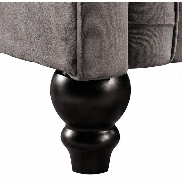 Cosmo Line Chesterfield Sofa Set in Grey - Luxe Maple