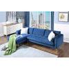 Volly High Back Couch Mid-century Suede SS Legs Chaise Sofa - Luxe Maple