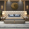 Casper Premium Upholstered Bed With Side Tables in Suede King Pro