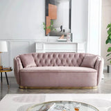Rolex Chesterfield Suede Tufted Sofa Set 3 Seater