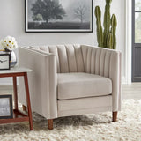 Boombox Luxury Straight Line Sofa Set in Suede 1 Seater Beige