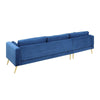 Volly High Back Couch Mid-century Suede SS Legs Chaise Sofa - Luxe Maple
