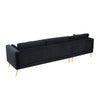 Volly One Couch Mid-century Sectional Sofa in Black - Luxe Maple
