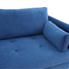 Volly High Back Couch Mid-century Suede SS Legs Chaise Sofa - Luxe Maple