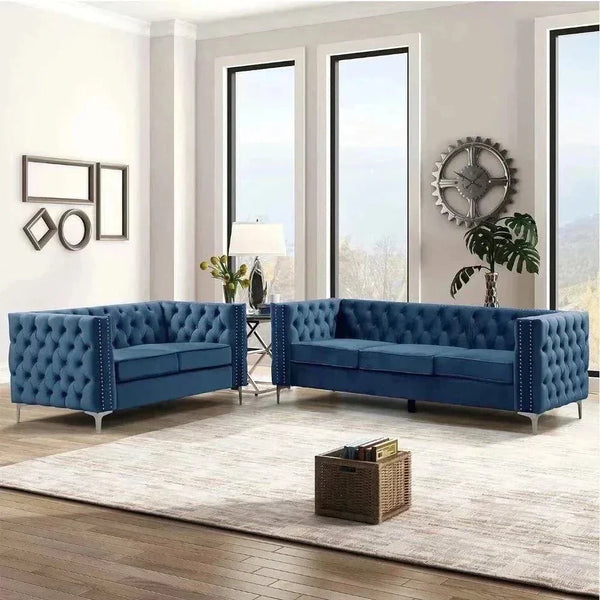 Livup Chesterfield Sofa Set - Luxe Maple