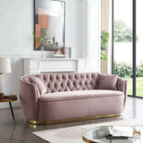 Rolex Chesterfield Suede Tufted Sofa Set