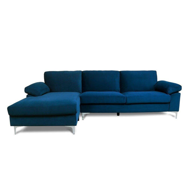 Inox Modern Suede Sectional Sofa - Luxe Maple
