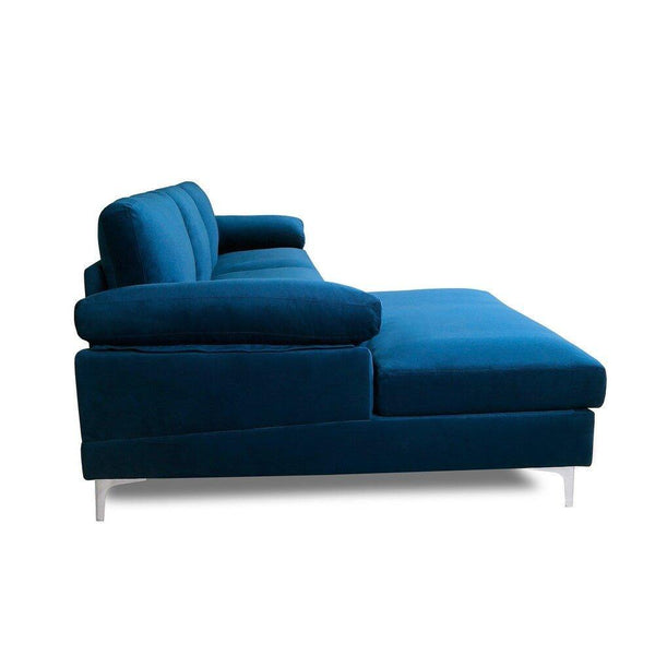 Inox Modern Suede Sectional Sofa - Luxe Maple
