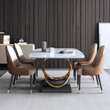 Inox Luxury 6 Seater Dining Table in Brown