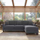 Celio Modern Suede Sectional Sofa Grey
