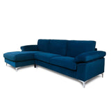Inox Modern Suede Sectional Sofa