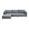Volly High Back Couch Mid-century Suede SS Legs Chaise Sofa - Luxe Maple