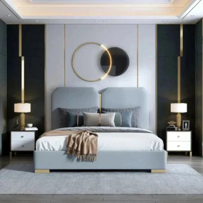 Logic Luxury Upholstered Bed In Suede King Pro