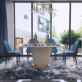Mexican Luxury 6 Seater Dining Table White & Blue