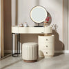 Worldmark Dressing Table With Ottoman In Stainless Steel - Gold - Luxe Maple