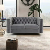 Livup Chesterfield Sofa Set 2 Seater Grey