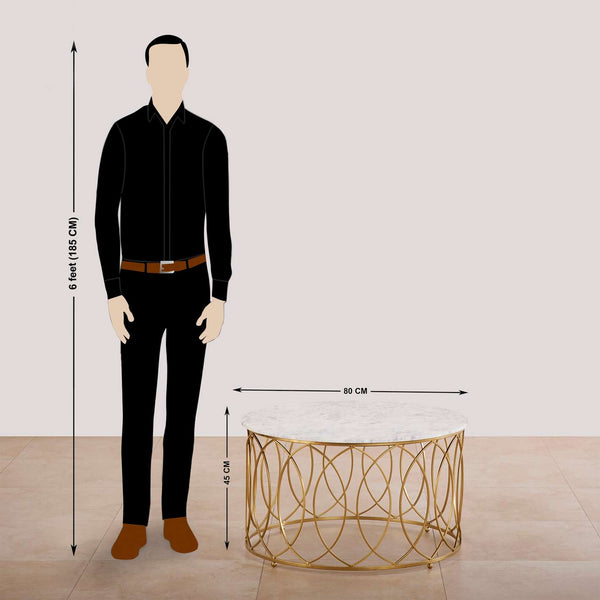 Macro Center Table in Gold Finish.