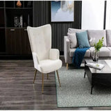 Kitty Button-Tufted Wingback Chair White