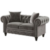 Cosmo Line Chesterfield Sofa Set in Grey 2 Seater
