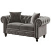 Cosmo Line Chesterfield Sofa Set in Grey - Luxe Maple