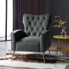 Jacky Chesterfield Chair in Suede Grey