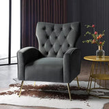Jacky Chesterfield Chair in Suede Grey